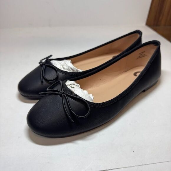 Journee Collection Womens 7 M Black Vika Bow Slip On Flats NIB HO9 - Picture 2 of 4